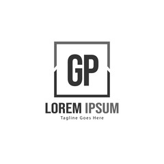 Obraz premium Initial GP logo template with modern frame. Minimalist GP letter logo vector illustration
