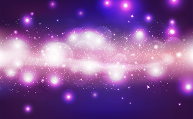 Abstract background, stars sparkle violet light shiny vector, galaxy cosmic concept