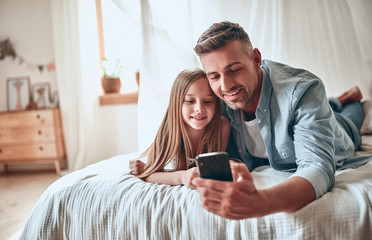 Father and daughter at home