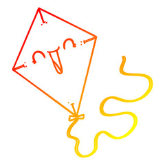warm gradient line drawing cartoon kite