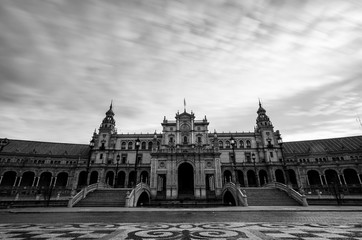 Obraz premium Tourism in the city of Seville, Plaza de España, Triana neighborhood, Rio Guadalquivir ...
