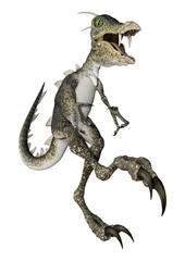 3D Rendering Fantasy Dinosaur on White