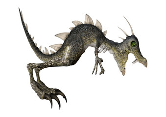 Obraz premium 3D Rendering Fantasy Dinosaur on White