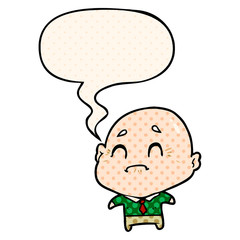 cartoon old man and speech bubble in comic book style