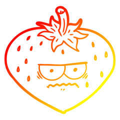 warm gradient line drawing cartoon strawberry