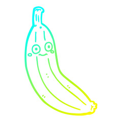cold gradient line drawing cartoon banana