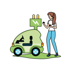 Avatar woman and eco car design