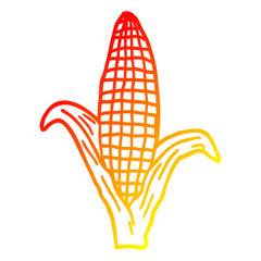warm gradient line drawing cartoon healthy corn