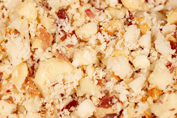 Ground peanuts as an abstract background