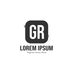 Initial GR logo template with modern frame. Minimalist GR letter logo vector illustration