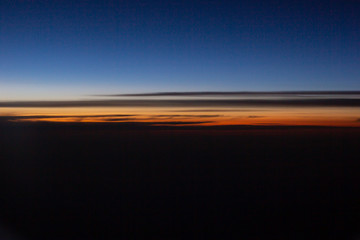 An Airplane Window View of Sunset