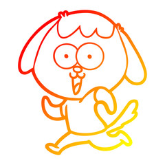 warm gradient line drawing cute cartoon dog