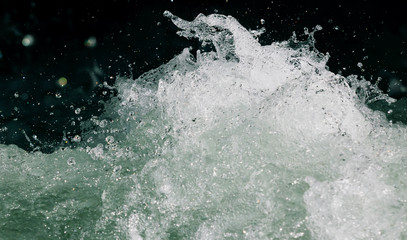 Splashes of water from the waves in the sea