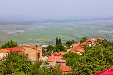 Obraz premium Houses in Signagi (Sighnaghi) - Georgian small town in Georgia's easternmost region of Kakheti
