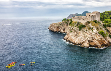 Dubrovnik, Croatia. Old town fortress sea view.