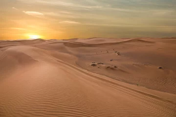 Fotobehang Sand dessert sunset landscape view, UAE © Travel Faery