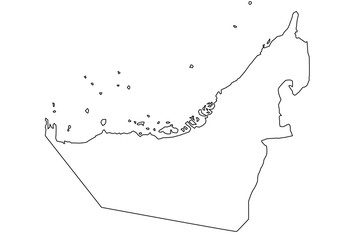 political map of country of united arab emirates