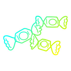 cold gradient line drawing cartoon wrapped candy