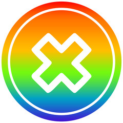 multiplication sign circular in rainbow spectrum