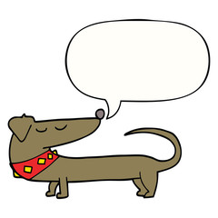 cartoon dog and speech bubble