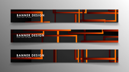 Obraz premium Abstract geometric and rectangular pattern banners with orange gradients