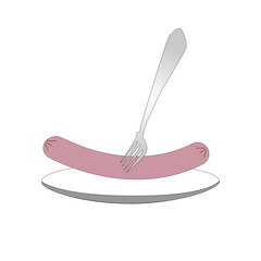 Boiled sausage for Breakfast.