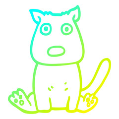 cold gradient line drawing cartoon calm dog