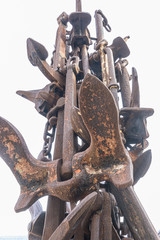 Shipping, Rusty anchor in a seaport on the island of Mallorca, Balearic Islands, Spain