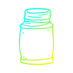cold gradient line drawing cartoon storage jar