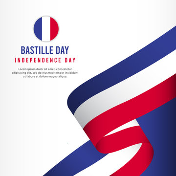 Bastille Day Independence Day Celebration, banner set Design Vector Template Illustration