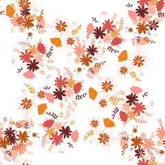 elementary usual fantasy flowers Colorful paisley wallpaper. Print design vector illustration.