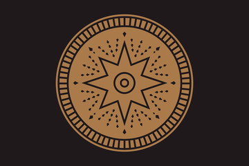 Occult eye sign with ornamental mandala. Mystical symbol of bohemian design. Sacred eye tattoo.