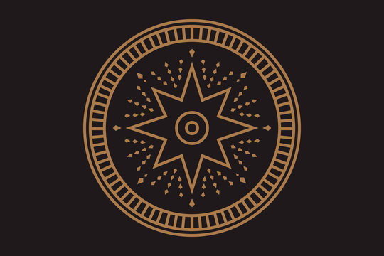 Occult eye sign with ornamental mandala. Mystical symbol of bohemian design. Sacred eye tattoo.