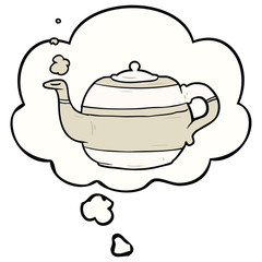 cartoon teapot and thought bubble