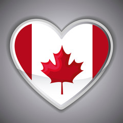 Obraz premium flag of canada in heart shape