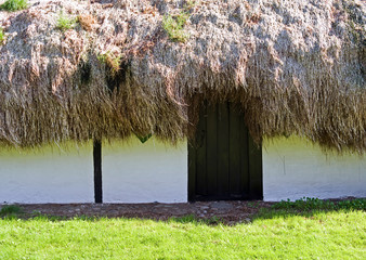 Laesoe / Denmark: The cottages with the unique seaweed roofs on the Kattegat island are one of...