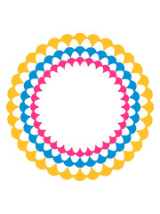 bunte kreis blume form rund rahmen schöner dekorativer text bild feld schreiben name umrandung umriss design cool einfügen