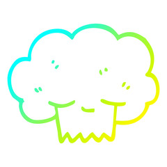 cold gradient line drawing cartoon explosion cloud