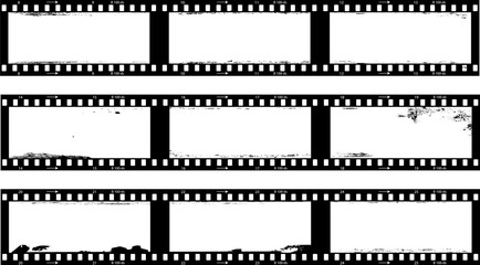 empty panorama photographic film, film negatives, photo framee, grunge style, free space for pix ,vector