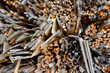 pile of boards in sawmill