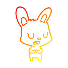 warm gradient line drawing rabbit talking