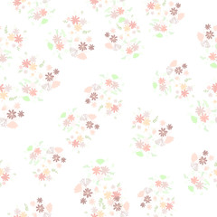 Obraz na płótnie Canvas Trendy delicate pastel simple flowers, great design for any purposes. Simple modern style. Floral pattern. Elegant decorative background. Floral vector illustration.
