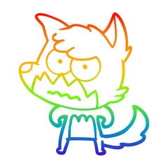 rainbow gradient line drawing cartoon annoyed fox