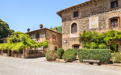 Fototapeta na wymiar Grazzano Visconti village in Italy.