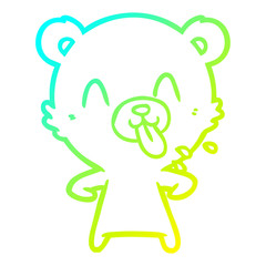 cold gradient line drawing rude cartoon bear