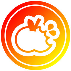 bitten apple circular in hot gradient spectrum