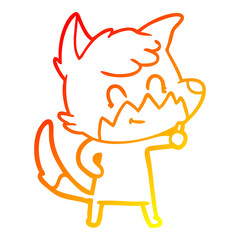 warm gradient line drawing cartoon friendly fox