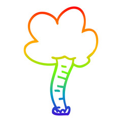 rainbow gradient line drawing cartoon tree