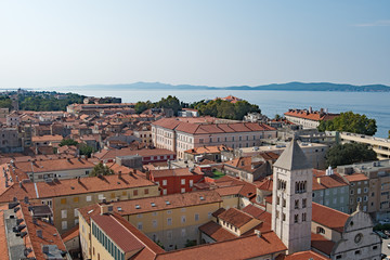 Fototapeta na wymiar Aerial view of Zadar Old Town, Croatia, Eastern Europe