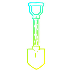 cold gradient line drawing cartoon shovel